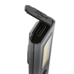 Lampe de poche professionnelle en plastique recyclé avec aimant couleur gris sixième vue