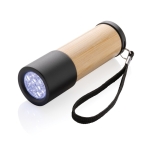 Lampe torche en bambou et plastique recyclé d'une portée de 20m couleur marron