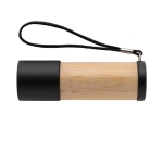 Lampe torche en bambou et plastique recyclé d'une portée de 20m couleur marron troisième vue