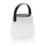 Lampe d'extérieur en matériaux recyclés avec LED et panneau solaire couleur blanc