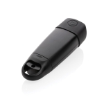 Lampe torche dynamo avec batterie au lithium et LED de 120 lumens couleur noir troisième vue