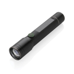 Lampe torche en aluminium recyclé de 100 m de portée à 5 modes couleur noir troisième vue