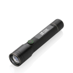 Lampe torche en aluminium recyclé de 100 m de portée à 5 modes couleur noir avec zone d'impression