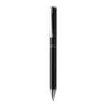 Stylo élégant en aluminium recyclé avec encre bleue Dokumental® couleur noir