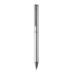 Stylo élégant en aluminium recyclé avec encre bleue Dokumental® couleur argenté