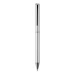 Stylo élégant en aluminium recyclé avec encre bleue Dokumental® couleur argenté troisième vue