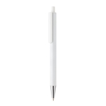 Stylo moderne en aluminium recyclé avec encre bleue Dokumental® couleur blanc