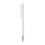 Stylo moderne en aluminium recyclé avec encre bleue Dokumental® couleur blanc deuxième vue