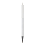 Stylo moderne en aluminium recyclé avec encre bleue Dokumental® couleur blanc troisième vue