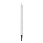 Stylo moderne en aluminium recyclé avec encre bleue Dokumental® couleur blanc quatrième vue