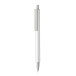 Stylo moderne en aluminium recyclé avec encre bleue Dokumental® couleur argenté