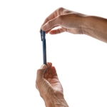Stylo avec verrouillage anti-bavures et encre bleue Dokumental® couleur bleu sixième vue
