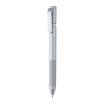 Stylo avec verrouillage anti-bavures et encre bleue Dokumental® couleur argenté