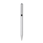 Stylo à rotation en aluminium recyclé avec encre bleue Dokumental® couleur argenté deuxième vue