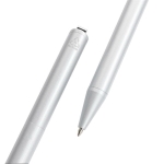 Stylo à rotation en aluminium recyclé avec encre bleue Dokumental® couleur argenté quatrième vue