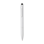 Stylo en aluminium recyclé avec stylet et mine bleue couleur argenté