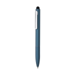 Stylo en aluminium recyclé avec stylet et mine bleue couleur bleu roi