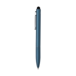Stylo en aluminium recyclé avec stylet et mine bleue couleur bleu roi troisième vue