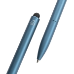 Stylo en aluminium recyclé avec stylet et mine bleue couleur bleu roi quatrième vue