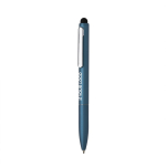 Stylo en aluminium recyclé avec stylet et mine bleue couleur bleu roi avec zone d'impression