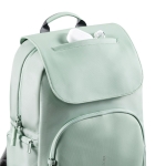 Sac à dos pour PC 16” en RPET avec rabat antivol et zips sécurisés couleur vert vue 11