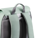 Sac à dos pour PC 16” en RPET avec rabat antivol et zips sécurisés couleur vert sixième vue