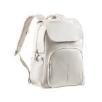 Sac à dos pour PC 16” en RPET avec rabat antivol et zips sécurisés couleur beige