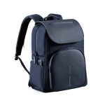 Sac à dos pour PC 16” en RPET avec rabat antivol et zips sécurisés couleur bleu marine