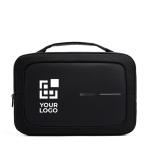 Sacoche en RPET pour ordinateur portable 16” avec finition déperlante couleur noir avec zone d'impression