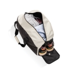Sac de voyage en RPET au design spacieux avec poche frontale couleur blanc cassé sixième vue