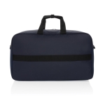 Sac de voyage en RPET avec grand compartiment et sangle pour trolley couleur bleu marine troisième vue