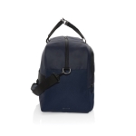 Sac de voyage en RPET avec grand compartiment et sangle pour trolley couleur bleu marine quatrième vue