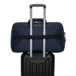 Sac de voyage en RPET avec grand compartiment et sangle pour trolley couleur bleu marine sixième vue