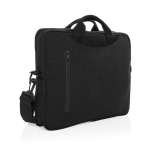 Sacoche pour ordinateur 15,4” en coton recyclé avec poche frontale couleur noir
