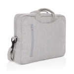 Sacoche pour ordinateur 15,4” en coton recyclé avec poche frontale couleur gris