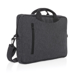 Sacoche pour ordinateur 15,4” en coton recyclé avec poche frontale couleur argenté mat