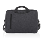 Sacoche pour ordinateur 15,4” en coton recyclé avec poche frontale couleur argenté mat deuxième vue