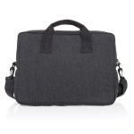 Sacoche pour ordinateur 15,4” en coton recyclé avec poche frontale couleur argenté mat troisième vue