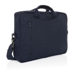 Sacoche pour ordinateur 15,4” en coton recyclé avec poche frontale couleur bleu marine