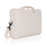 Sacoche pour ordinateur 15,4” en coton recyclé avec poche frontale couleur blanc cassé