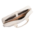 Sacoche pour ordinateur 15,4” en coton recyclé avec poche frontale couleur blanc cassé quatrième vue