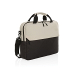 Sacoche en RPET pour PC 15,6” avec nombreuses poches intérieures couleur blanc cassé