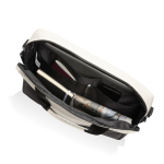 Sacoche en RPET pour PC 15,6” avec nombreuses poches intérieures couleur blanc cassé cinquième vue