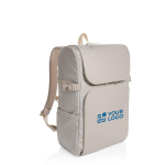 Sac à dos polyvalent pour le week-end avec compartiment PC 15,6” couleur beige avec zone d'impression