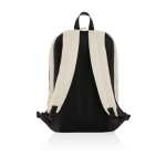 Sac à dos de voyage en RPET disponible en différents coloris PC 15,6” couleur blanc cassé troisième vue