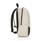 Sac à dos de voyage en RPET disponible en différents coloris PC 15,6” couleur blanc cassé quatrième vue