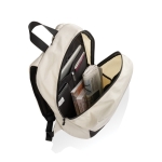 Sac à dos de voyage en RPET disponible en différents coloris PC 15,6” couleur blanc cassé cinquième vue