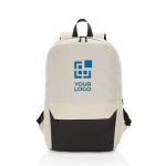 Sac à dos de voyage en RPET disponible en différents coloris PC 15,6” couleur blanc cassé avec zone d'impression