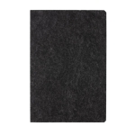 Carnet en feutre issu de matériaux recyclés A5 pages lignées couleur noir troisième vue