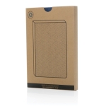 Carnet en feutre issu de matériaux recyclés A5 pages lignées couleur bleu vue avec boîte